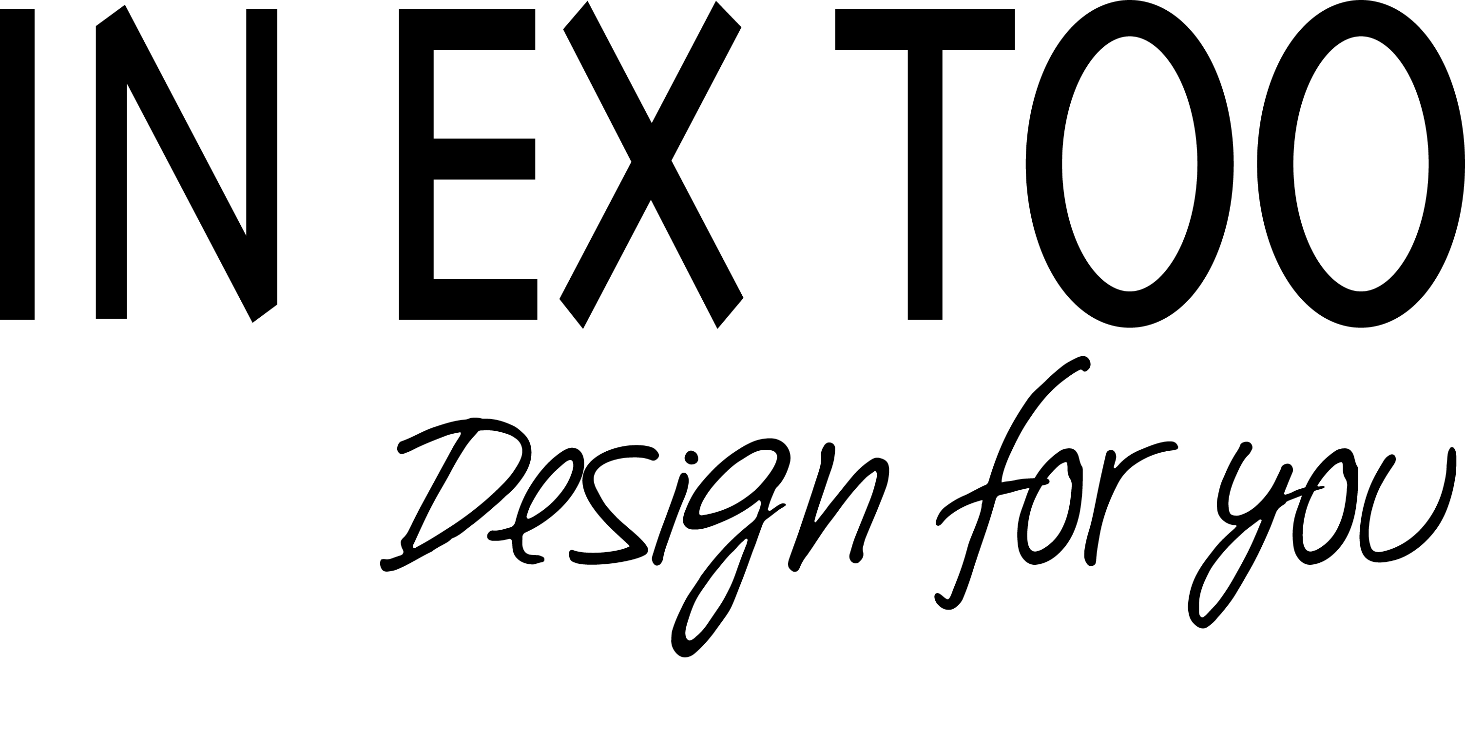 logo Inextoo noir avec baseline design for you