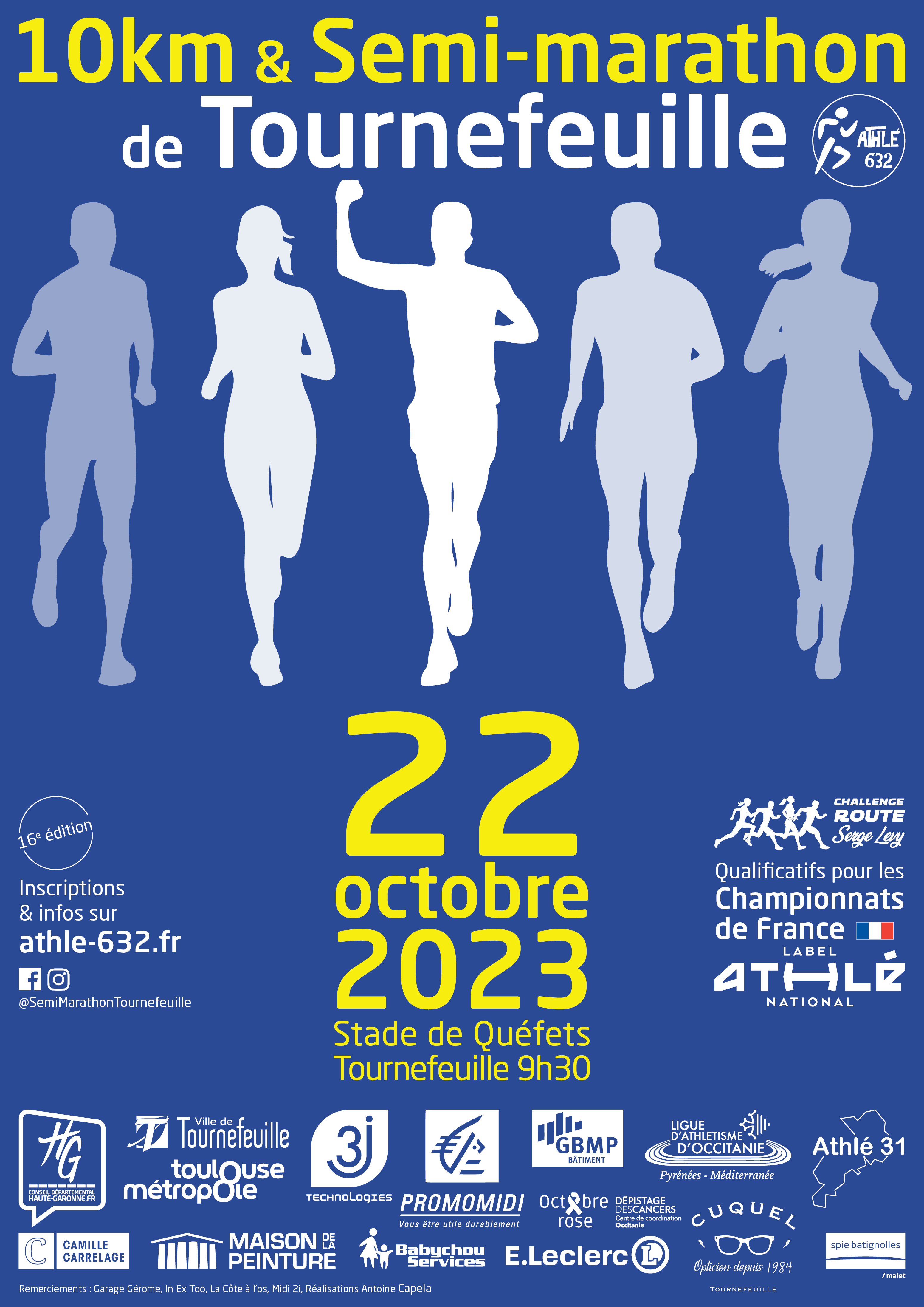 Affiche 10km Semi marathon de Tournefeuille 2023